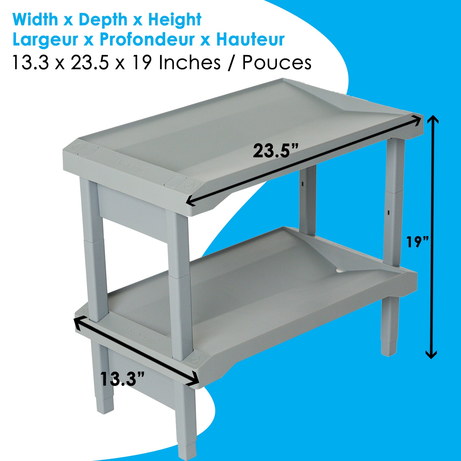 PORTE-BOTTES VERTICAL EMPILABLE EN PLASTIQUE, À ÉVACUATION D'EAU, 24" - 2 PAIRES/ÉTAGE