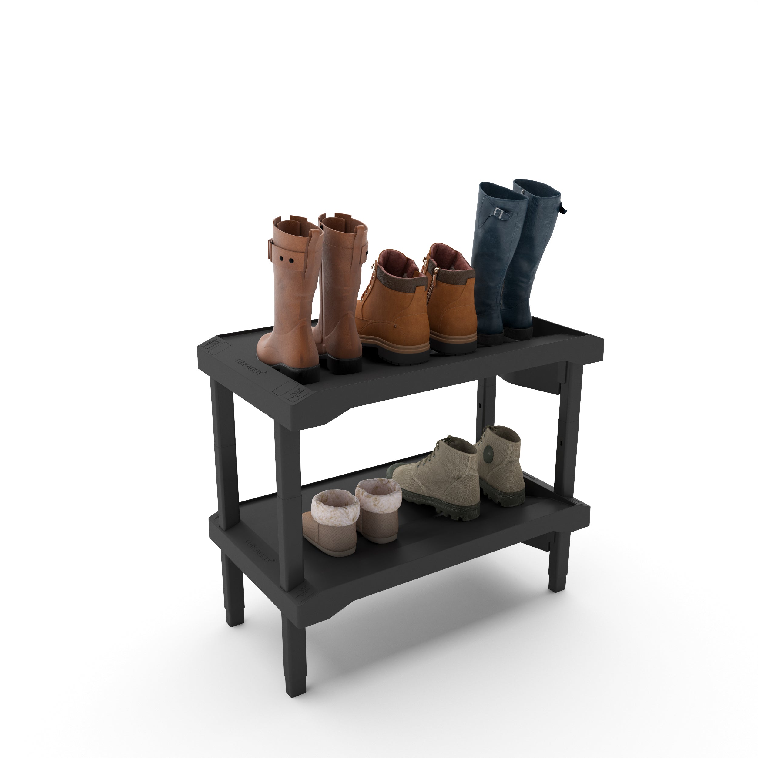 Boot Rack Channeling Water Into Containers - Practical & Stackable - Rakabot Plastico