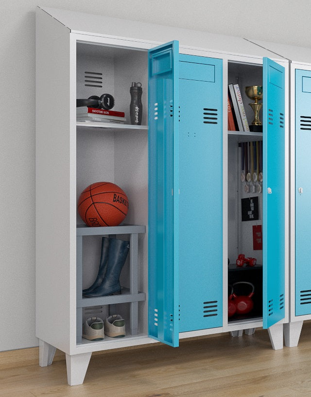 Two-tier Locker1 inside a school locker
