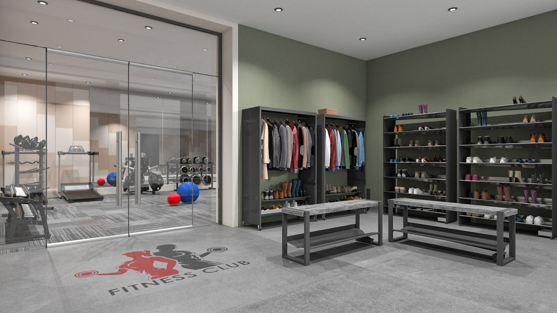 Example gym layout featuring Zeus and other Rakabot storage