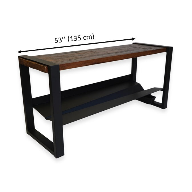 MODERNO ENTRANCE BENCH WITH SELF-DRAINING BOOT RACK SHELF AND WATER COLLECTING BUCKET