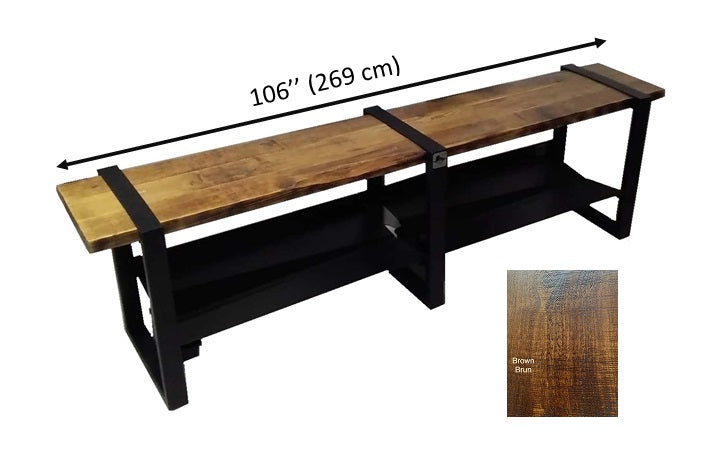 MODERNO ENTRANCE BENCH WITH SELF-DRAINING BOOT RACK SHELF AND WATER COLLECTING BUCKET