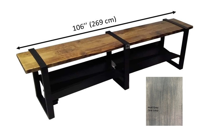 MODERNO ENTRANCE BENCH WITH SELF-DRAINING BOOT RACK SHELF AND WATER COLLECTING BUCKET