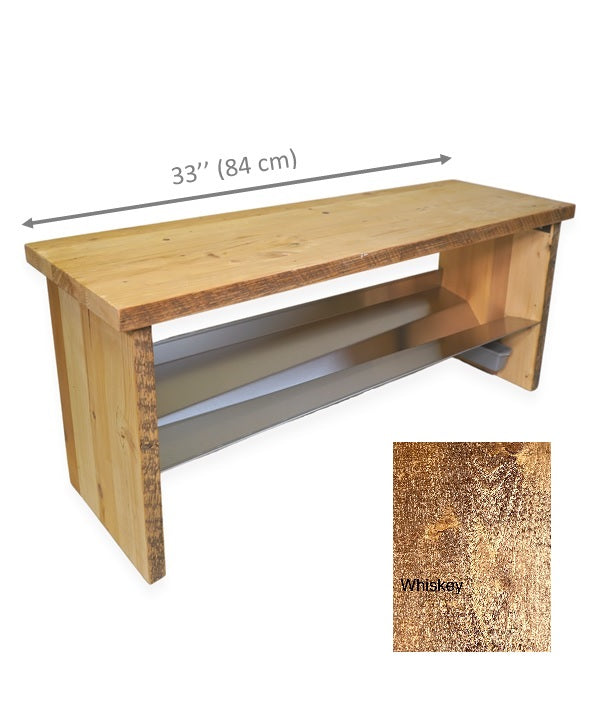 NOBLE ENTRANCE BENCH WITH SELF-DRAINING BOOT RACK SHELF AND WATER COLLECTING BUCKET