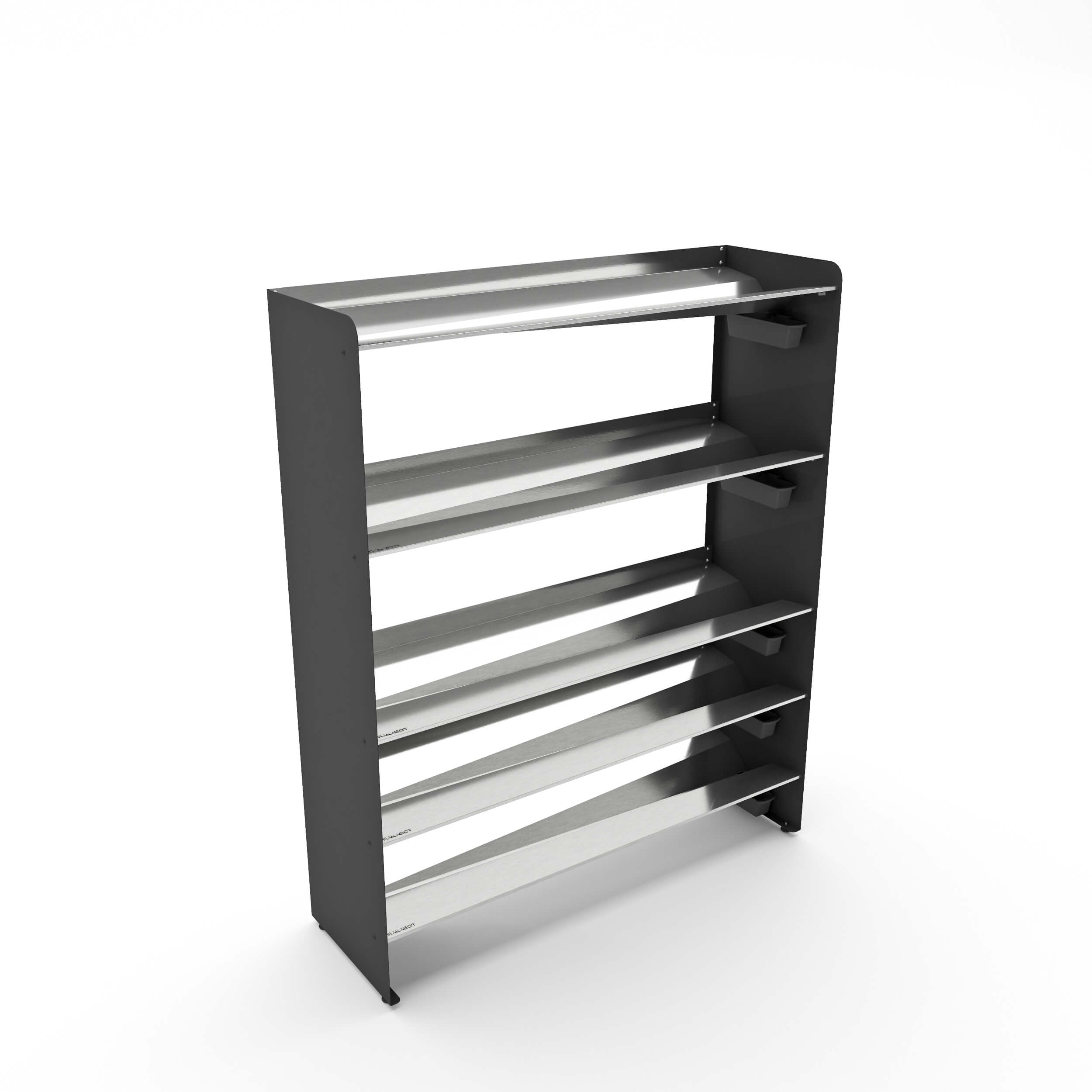 Boot Rack 38" wide - Rustproof Channeling Water Into Containers 2 to 8 Shelves Rakabot Titan