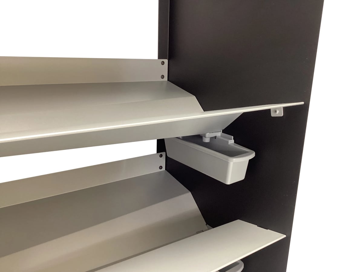 Titan shelf outlet and removable water collection container